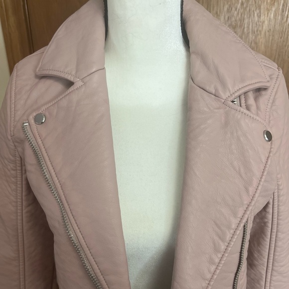 Abercrombie & Fitch Light Pink Leather Jacket - Picture 3 of 4